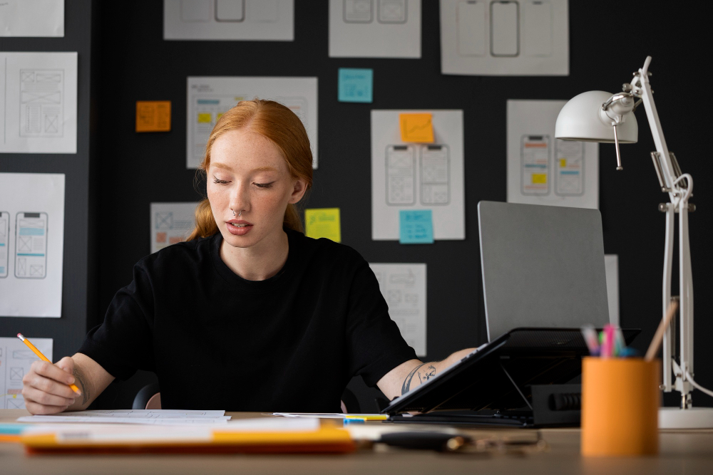 Человек пишет резюме